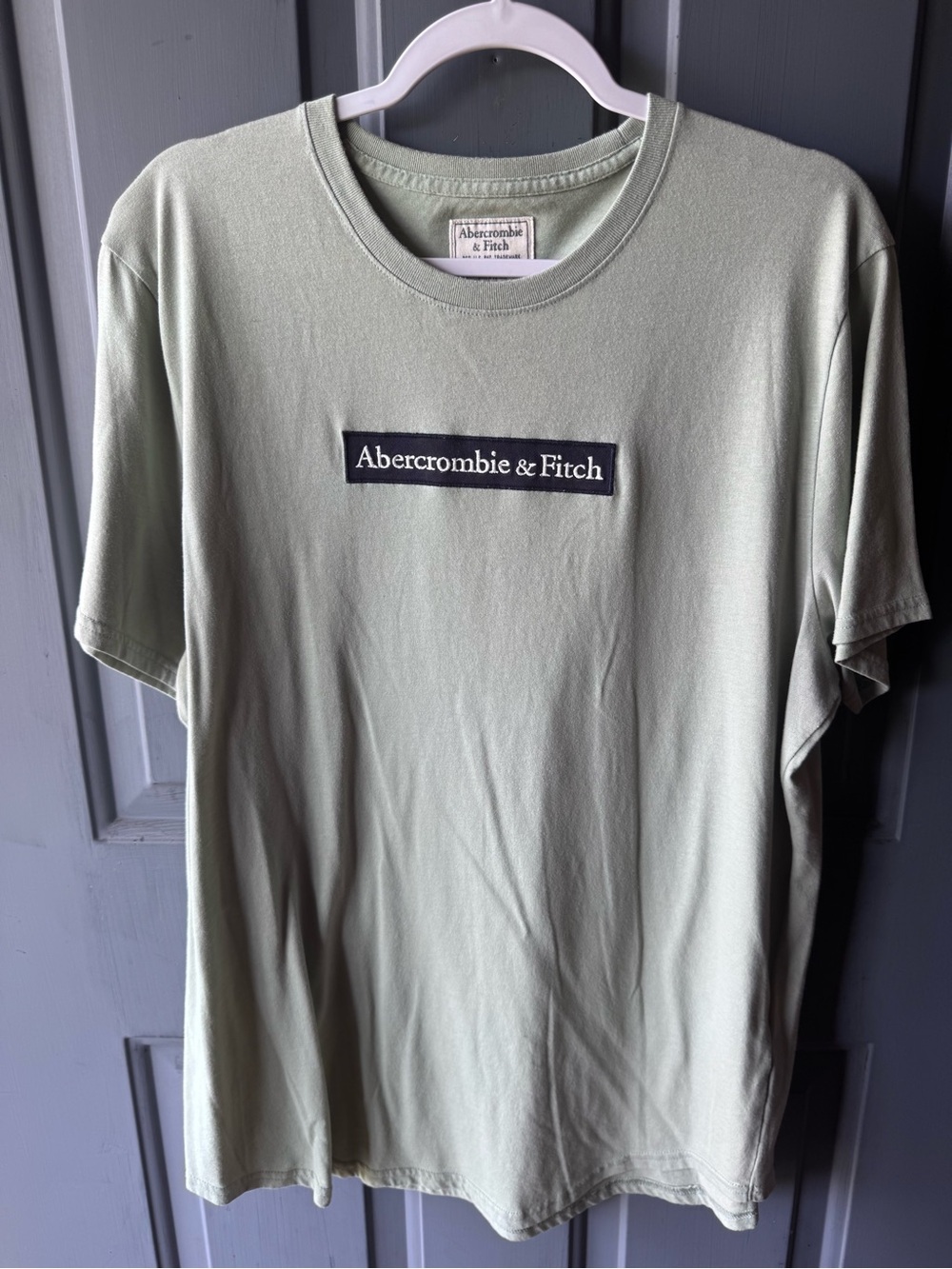 Abercrombie & Fitch Light Sage Green Logo Short Sleeve Tee